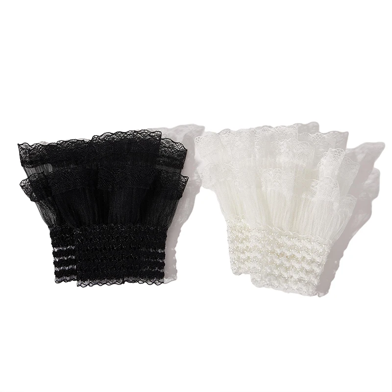 1Pair Manicure Photo Lace Decorative Cuff Double-layer Mesh Horn Sleeve Nail Showing Posing Sleeve DIY Shooting Background Prop
