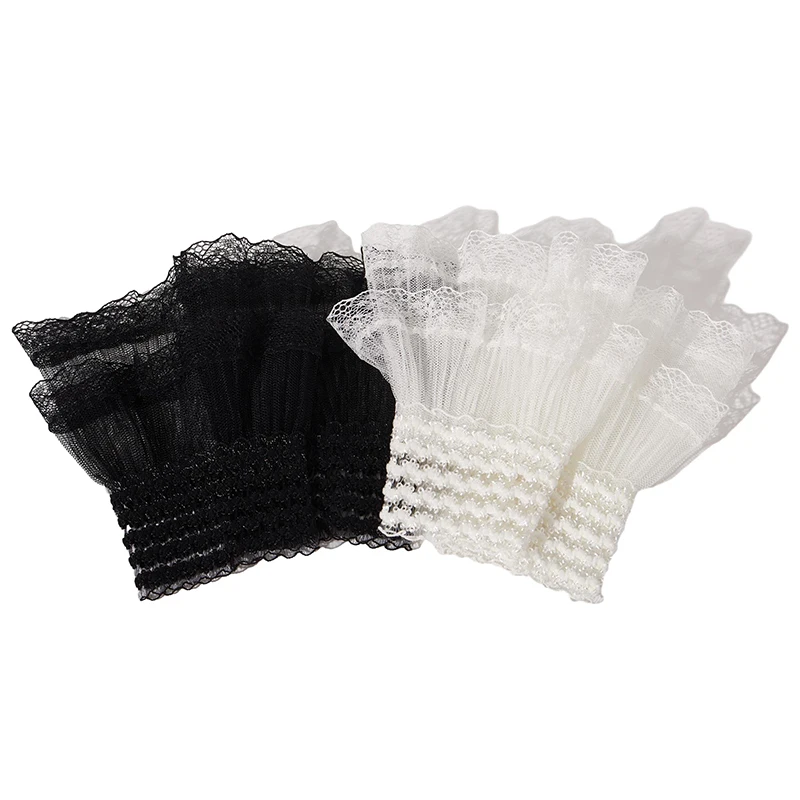 1Pair Manicure Photo Lace Decorative Cuff Double-layer Mesh Horn Sleeve Nail Showing Posing Sleeve DIY Shooting Background Prop