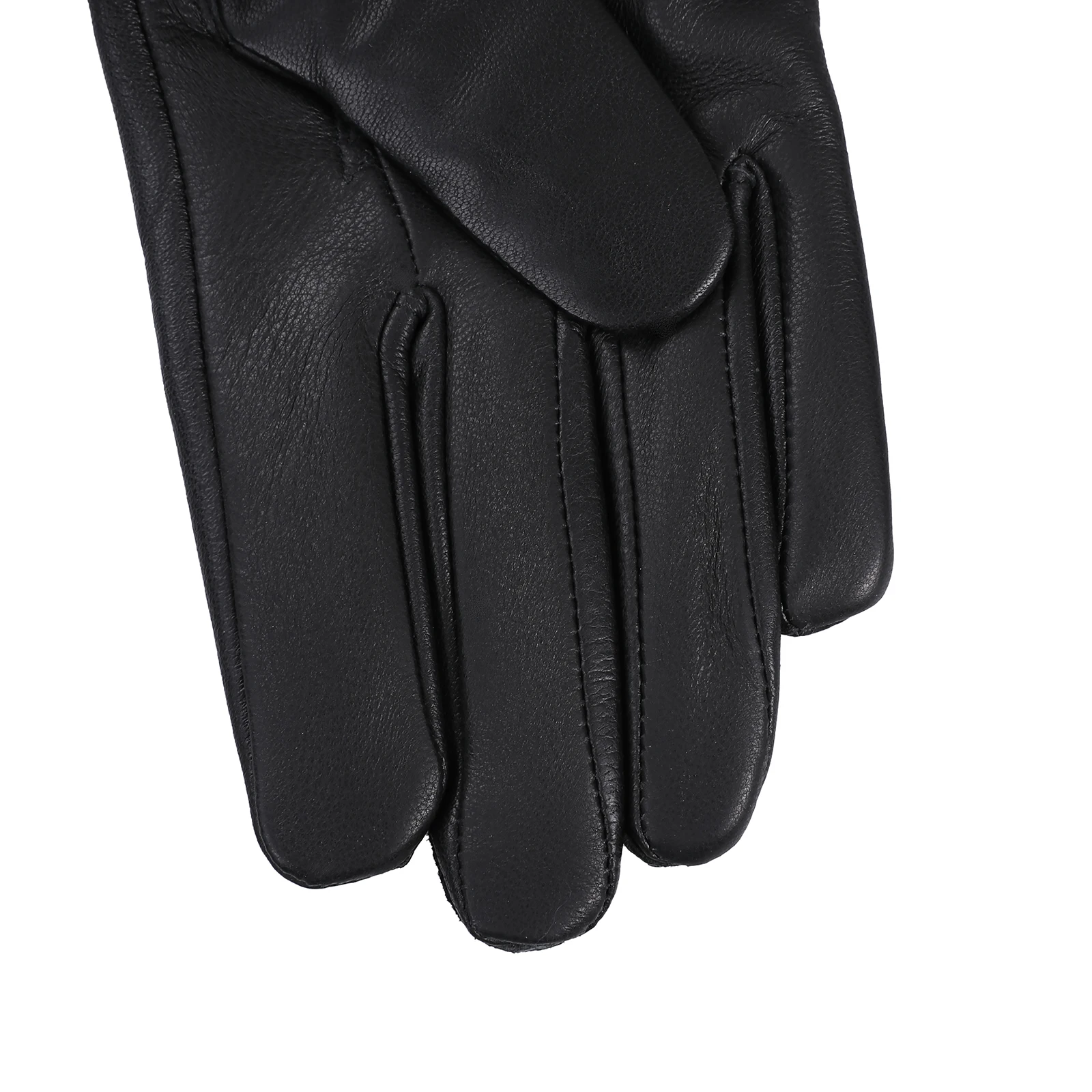 BOONJOVIA Women Genuine Lambskin Leather Gloves With Real Fox Fur Trim Cuff Winter Warm Driving Gloves-Velvet Lined