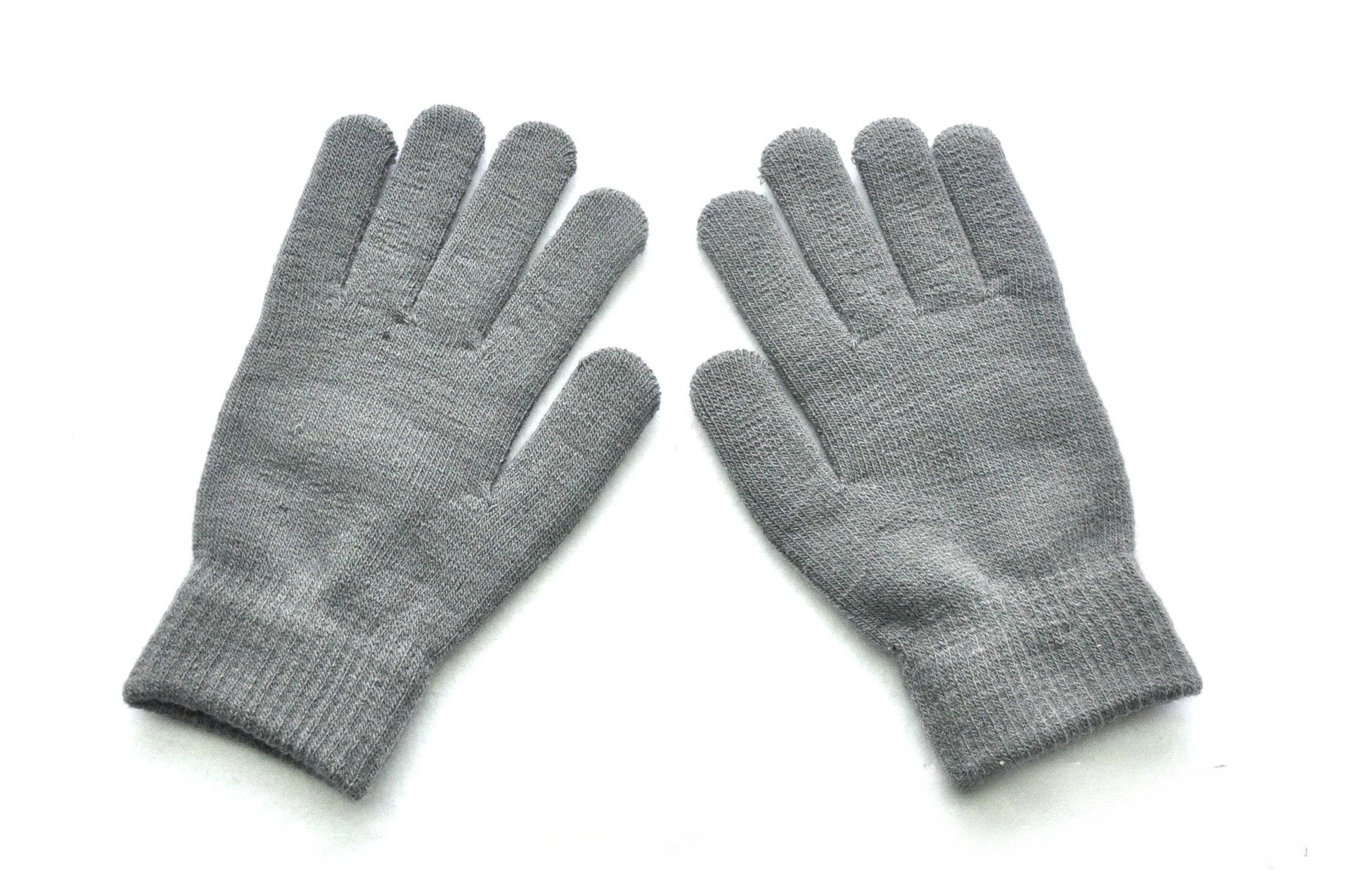 Winter Knitted Plush Gloves Women Men Autumn Thickened Solid Color Full Finger Mittens Hand Warmer Gloves Couple Cycling Gloves