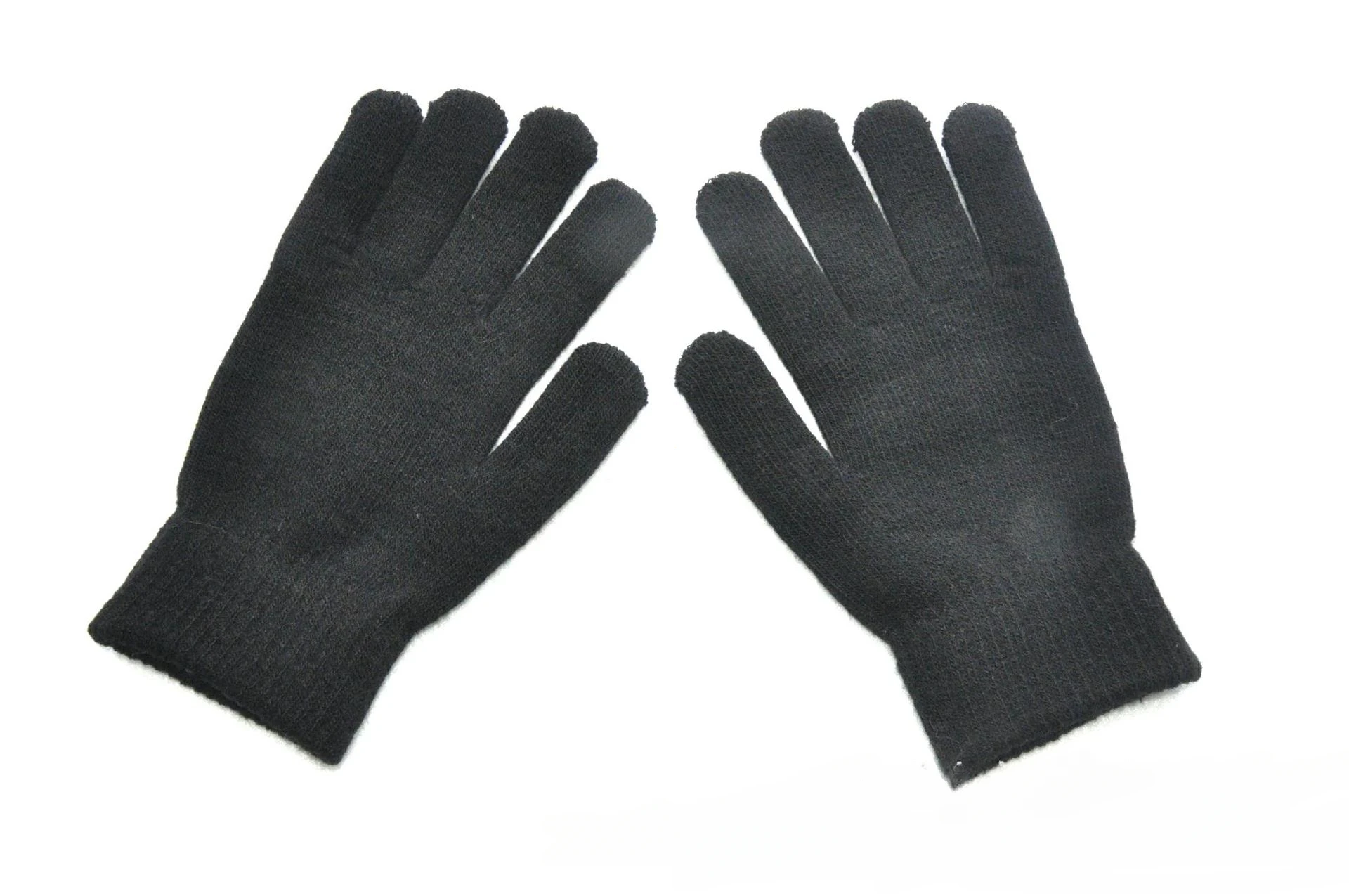 Winter Knitted Plush Gloves Women Men Autumn Thickened Solid Color Full Finger Mittens Hand Warmer Gloves Couple Cycling Gloves