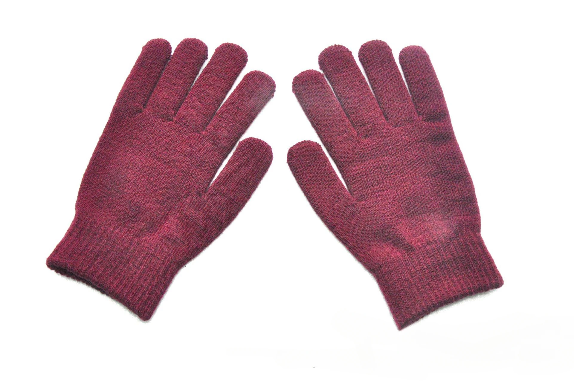 Winter Knitted Plush Gloves Women Men Autumn Thickened Solid Color Full Finger Mittens Hand Warmer Gloves Couple Cycling Gloves