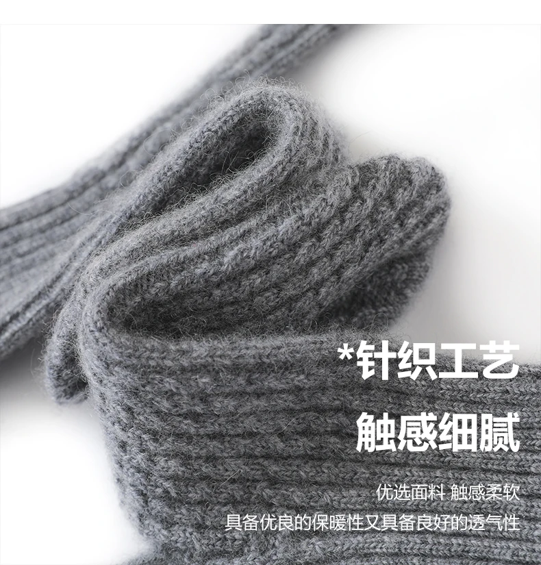 DjzDsm Women's 100% Cashmere Knitted Gloves Thickened, Warm, Extended, Fashionable Wrist Protection Gloves in One Size