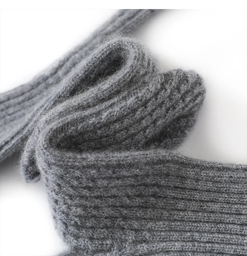 DjzDsm Women's 100% Cashmere Knitted Gloves Thickened, Warm, Extended, Fashionable Wrist Protection Gloves in One Size