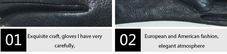 CHINGYUN New Women Genuine Glove Soft Thicken Bow Leather Gloves Winter Autumn Ladies Fashion Brand Black Warm Leather FV02
