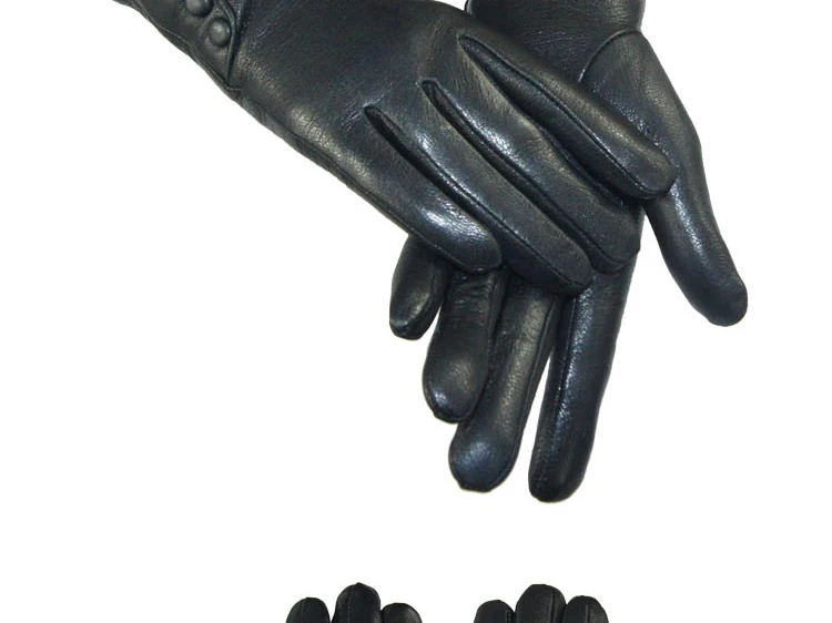 CHINGYUN New Women Genuine Glove Soft Thicken Bow Leather Gloves Winter Autumn Ladies Fashion Brand Black Warm Leather FV02