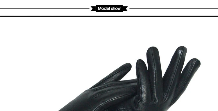 CHINGYUN New Women Genuine Glove Soft Thicken Bow Leather Gloves Winter Autumn Ladies Fashion Brand Black Warm Leather FV02