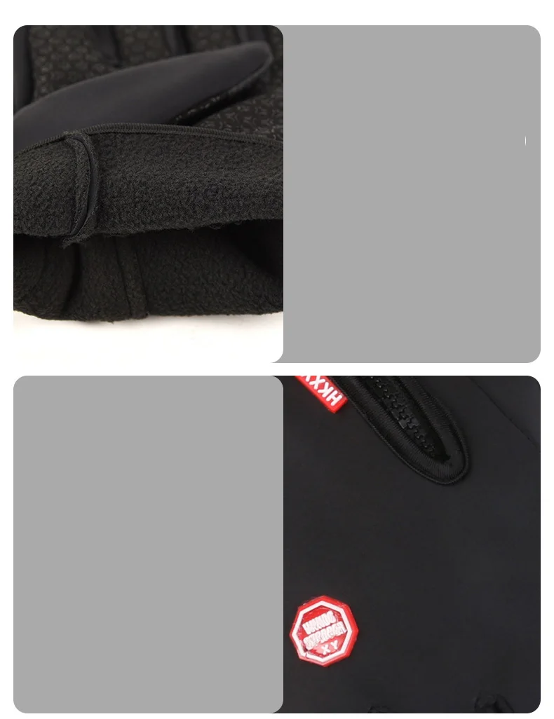 Winter Cycling Gloves for Men Women Motorcycle Fleece Touch Screen Water-repellent Skiing Cycling Windproof Warm Non-Slip Gloves
