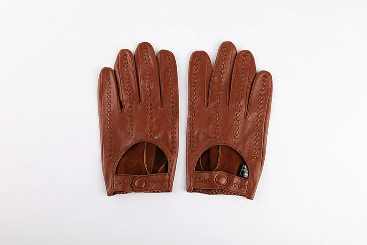 Genuine Leather Gloves Male Unlined Imported Sheepskin Men Driving Locomotive Mittens Spring Autumn Breathable M063N
