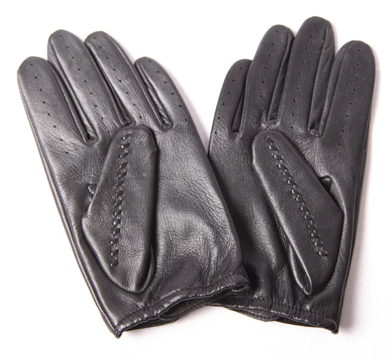 Genuine Leather Gloves Male Unlined Imported Sheepskin Men Driving Locomotive Mittens Spring Autumn Breathable M063N