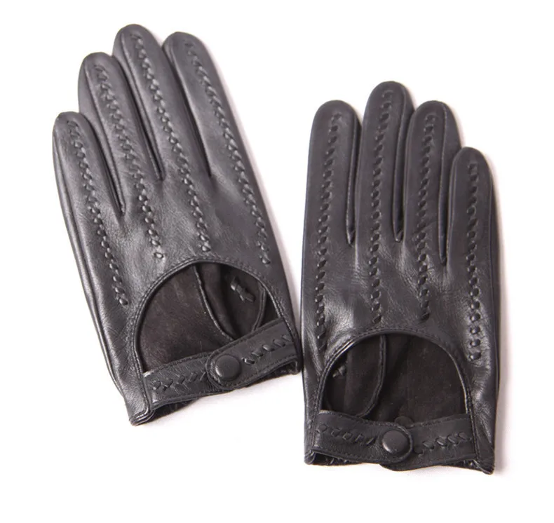 Genuine Leather Gloves Male Unlined Imported Sheepskin Men Driving Locomotive Mittens Spring Autumn Breathable M063N