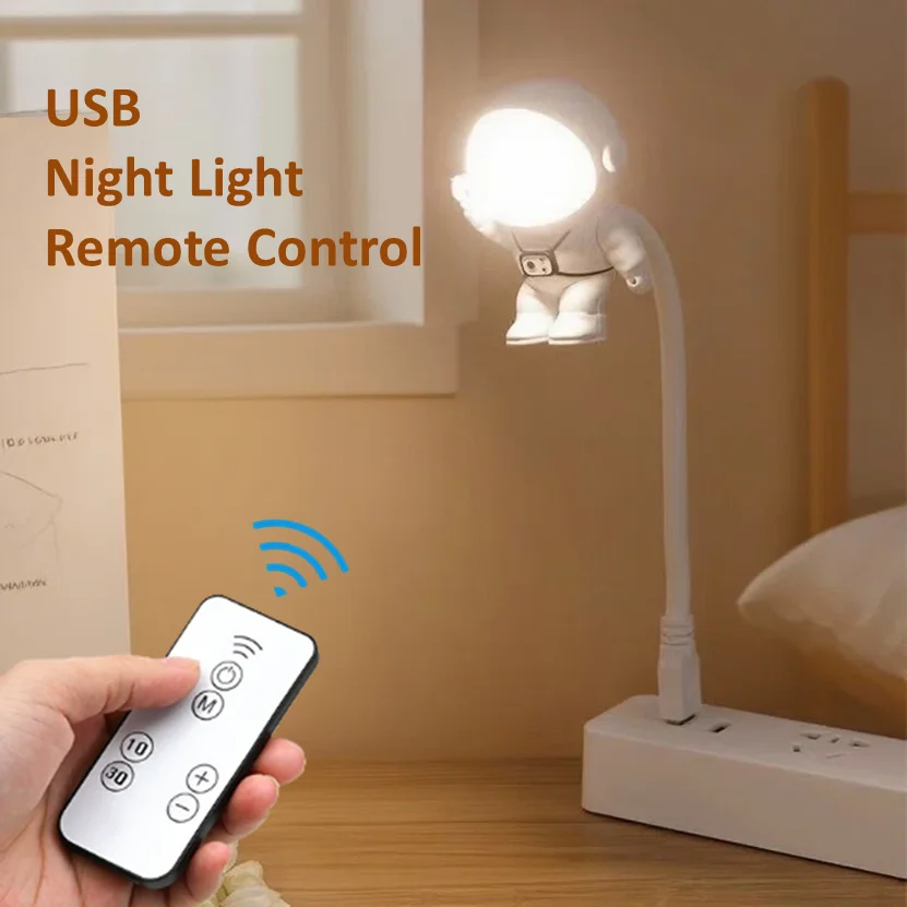 USB Night Light With Remote Control Mini LED USB Plug Eyes Protection LED for Bedroom Reading Desk Lamp Gift