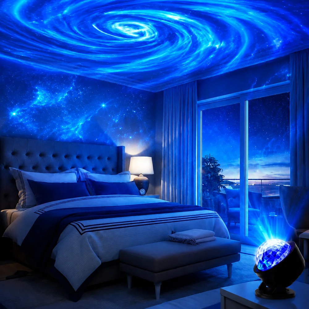 LED Galaxy Projector Light Colorful Galaxy Sky Projector Bedroom Night Light Kids Room Decoration Christmas Party Decoration