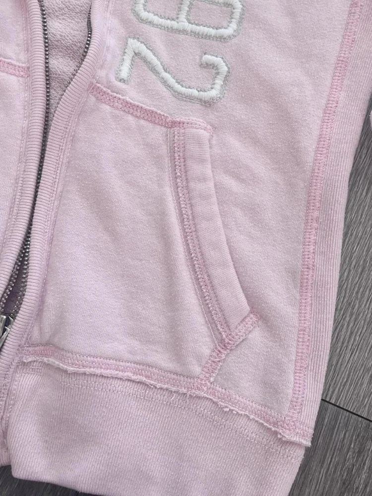 American Streetwear Hoodies Coats Hooded Fur Collar Pockets Patchwork Aesthetics Sweatshirts Y2k Punk Gothic Women's Clothing