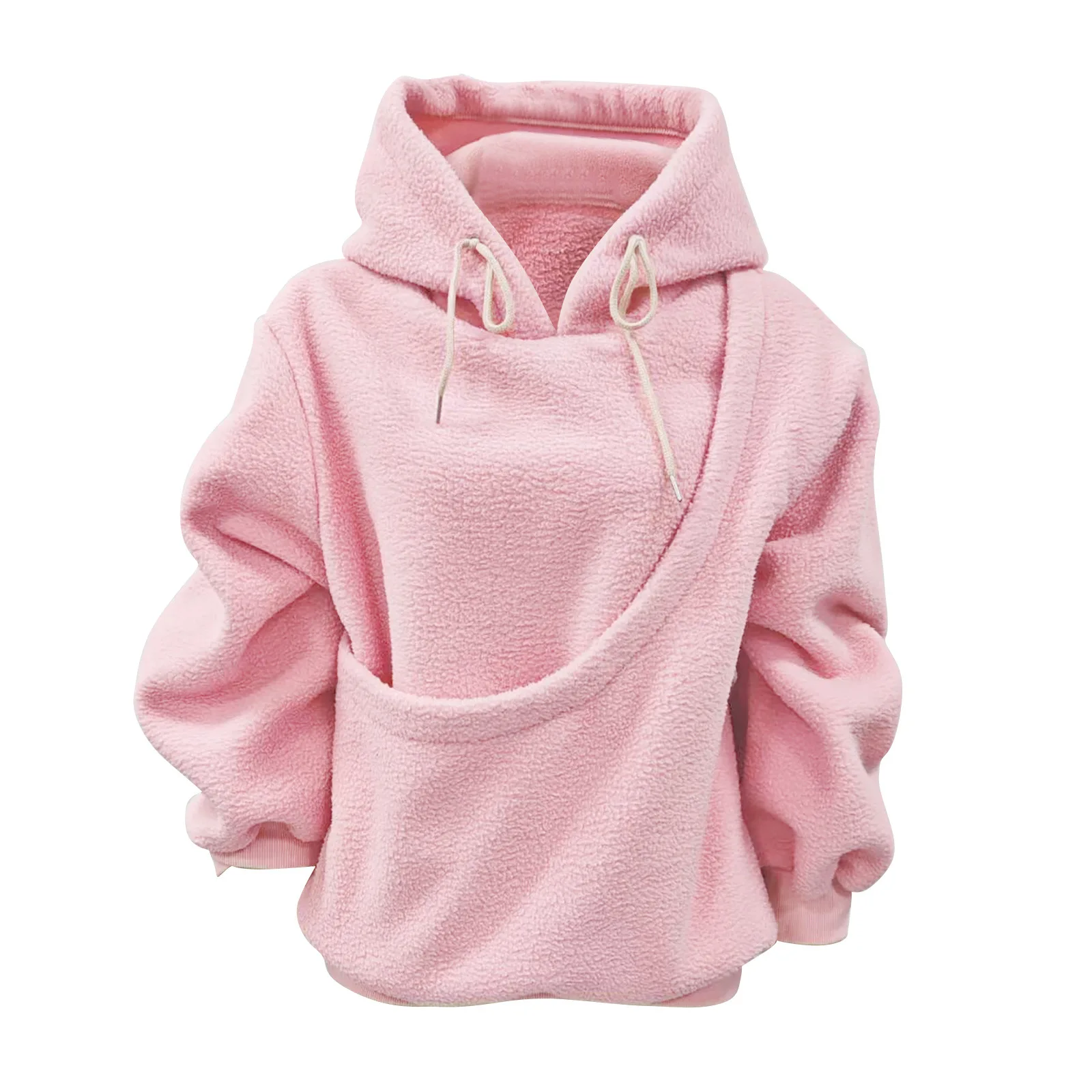 Women's Loose Sweatshirts Kangaroo Dog Pet Holder Big Pouch Pocket Pullovers Sweatshirt Animal Pouch Hood Sweatshirt