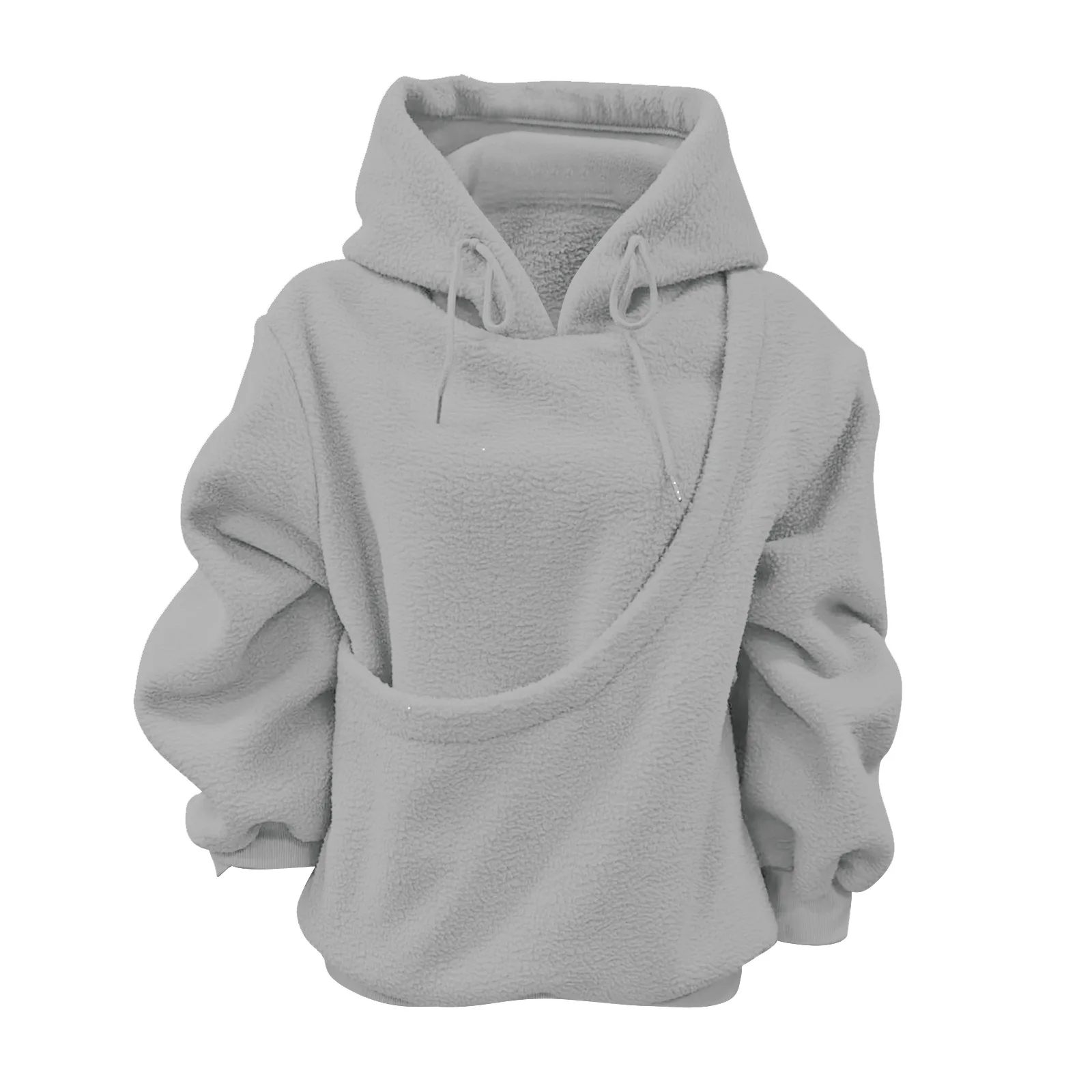 Women's Loose Sweatshirts Kangaroo Dog Pet Holder Big Pouch Pocket Pullovers Sweatshirt Animal Pouch Hood Sweatshirt