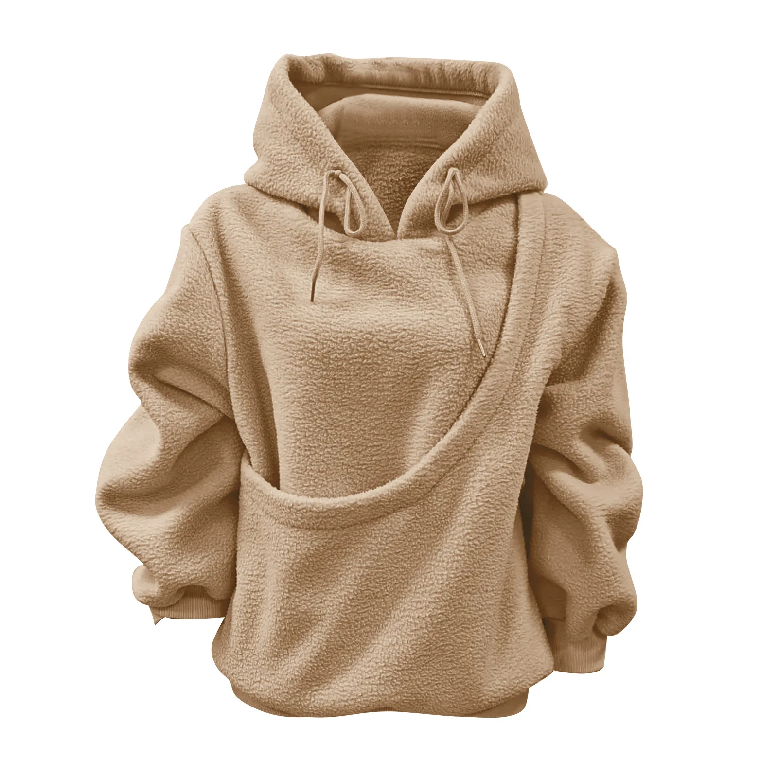 Women's Loose Sweatshirts Kangaroo Dog Pet Holder Big Pouch Pocket Pullovers Sweatshirt Animal Pouch Hood Sweatshirt
