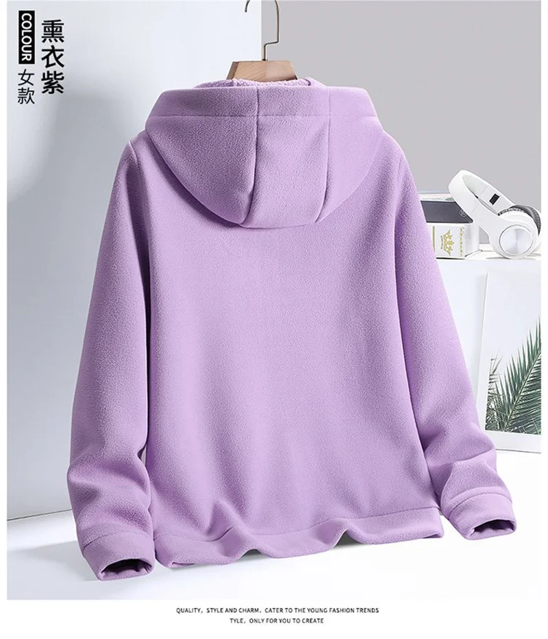 Winter Lady Fashion Hooded Sports Shirt Coat Korean Female Double Sided Velvet Jacket 2027 Women Large Size 6XL Sweatshirt Tops