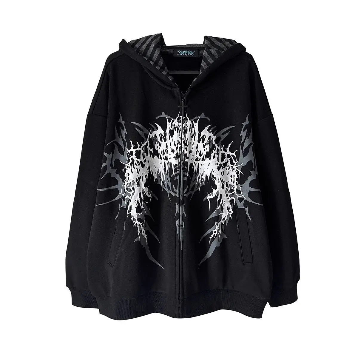 Japanese Hoodies Harajuku Print Zipper Y2k Tops Hooded Loose Sweatshirts Women's Clothing Fashion Casual Punk Hoodie Jackets