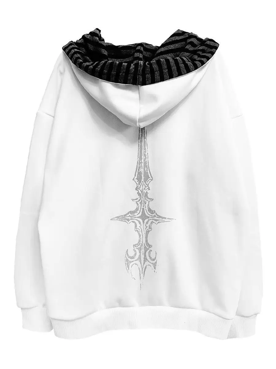 Japanese Hoodies Harajuku Print Zipper Y2k Tops Hooded Loose Sweatshirts Women's Clothing Fashion Casual Punk Hoodie Jackets