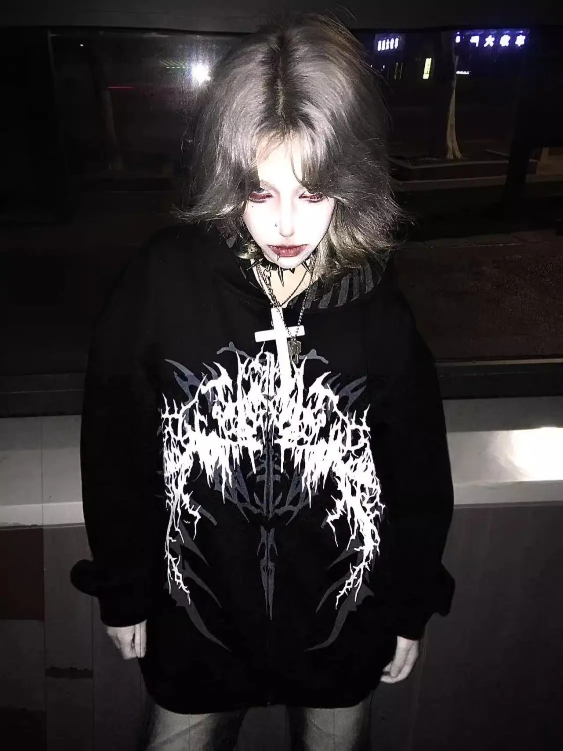 Japanese Hoodies Harajuku Print Zipper Y2k Tops Hooded Loose Sweatshirts Women's Clothing Fashion Casual Punk Hoodie Jackets