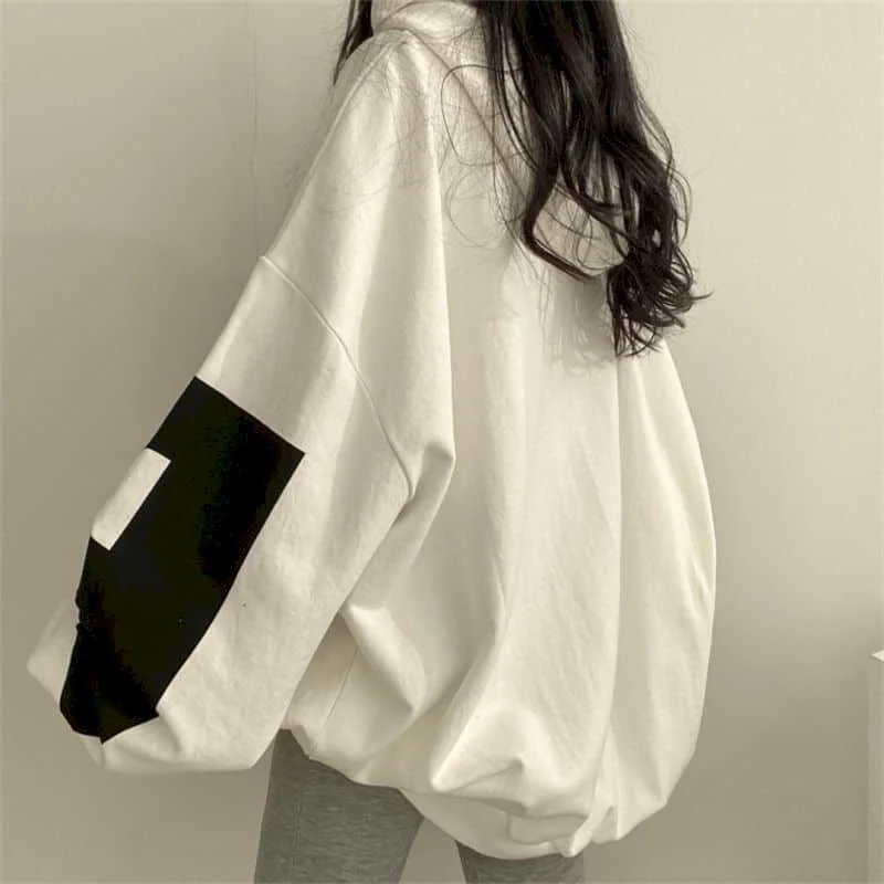 Fashion Letter Printing Hoodies Women 2026 Spring Autumn Thin Street Sports Loose Large Size Casual Hooded Pullover Womens Tops