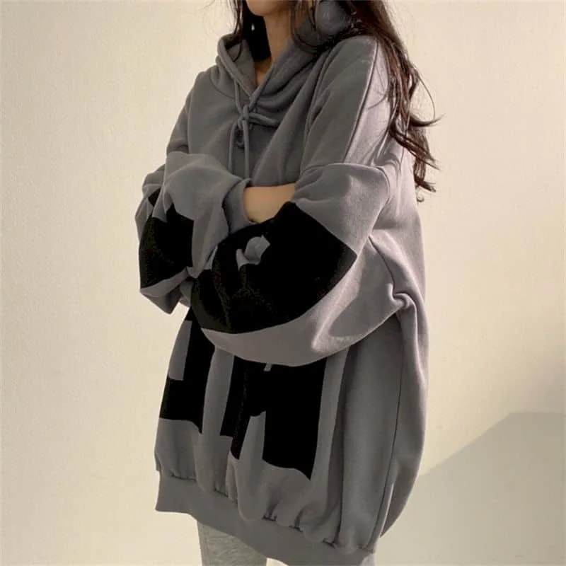 Fashion Letter Printing Hoodies Women 2026 Spring Autumn Thin Street Sports Loose Large Size Casual Hooded Pullover Womens Tops