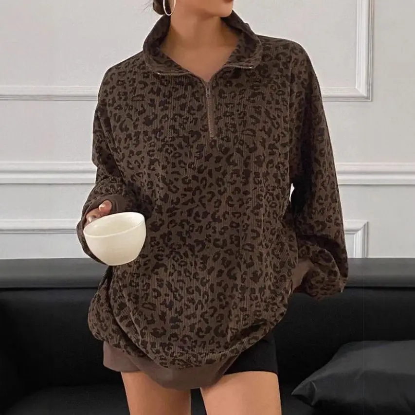 Top Sweatshirt Women's Autumn/Winter Contrast Colour Faux Two-Piece Camouflage Patchwork Hooded Comfortable Minimalist Casual