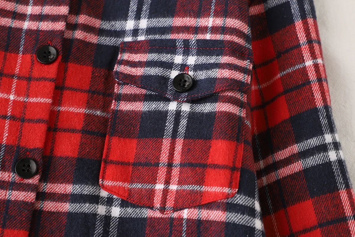 2024 Autumn New Women Long Sleeve Hoodie Style Shirts Casual Women's Red Green Plaid Sweatshirt Tops Lady Checkered Clothes