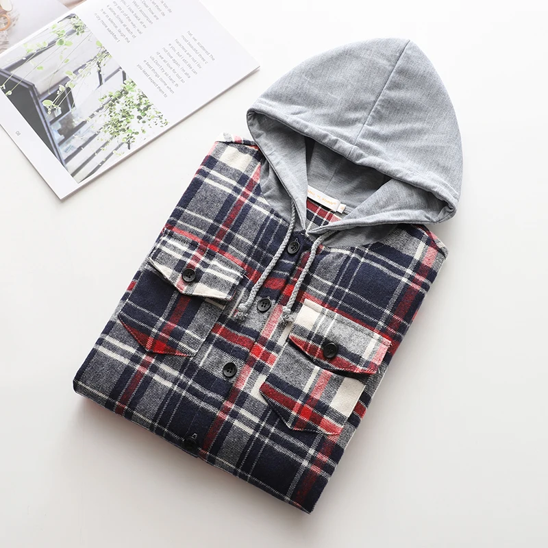 2024 Autumn New Women Long Sleeve Hoodie Style Shirts Casual Women's Red Green Plaid Sweatshirt Tops Lady Checkered Clothes