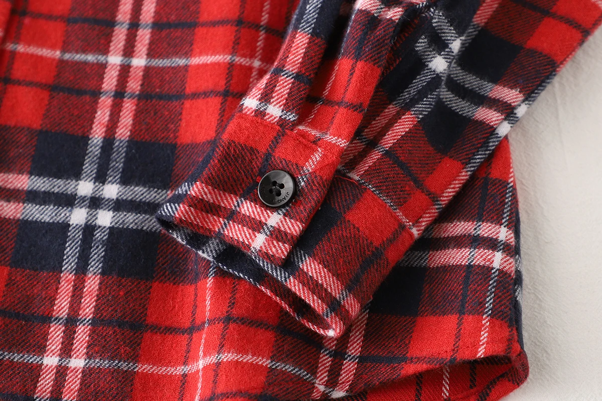 2024 Autumn New Women Long Sleeve Hoodie Style Shirts Casual Women's Red Green Plaid Sweatshirt Tops Lady Checkered Clothes