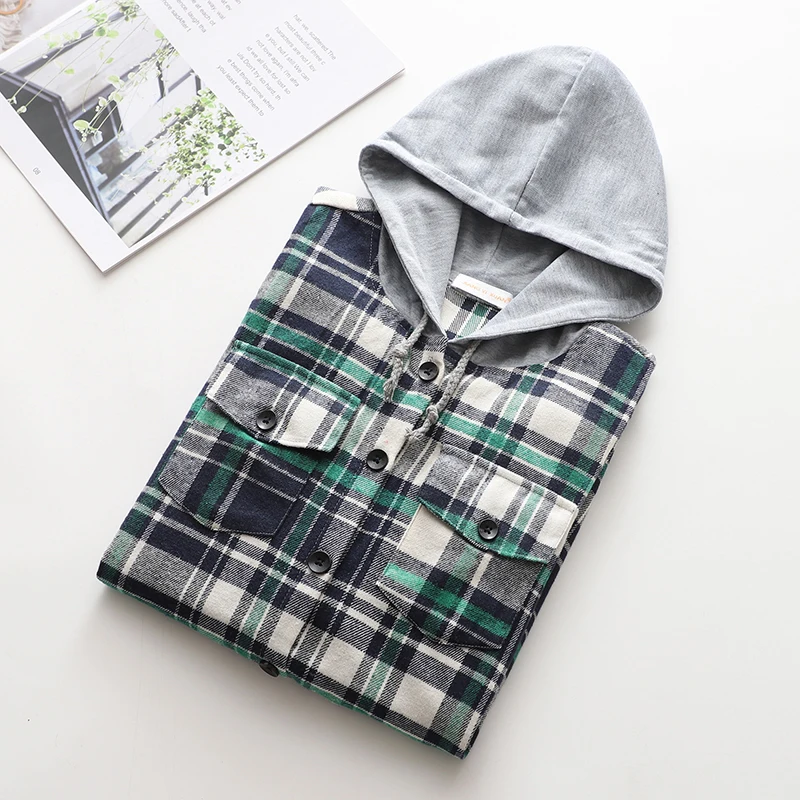 2024 Autumn New Women Long Sleeve Hoodie Style Shirts Casual Women's Red Green Plaid Sweatshirt Tops Lady Checkered Clothes