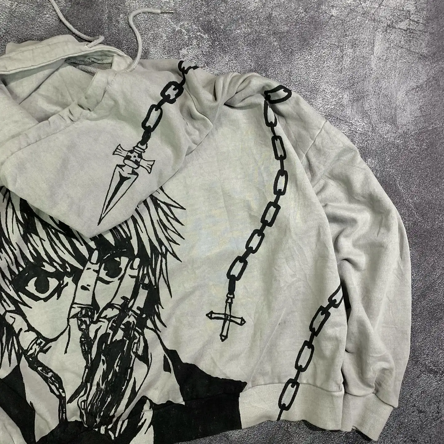 Kurapika Graphic Hoodies Grunge Streetwear Sweatshirt Tops Oversized Hoodie Gothic Harajuku Hunter × Hunter Y2k Gym Men Clothing