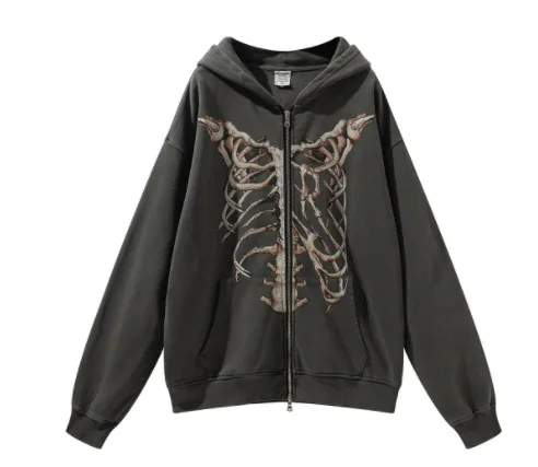 Women Hoodies Harajuku Y2k Hoodie Zip Up Loose Oversized Sweatshirts Fall Casual Solid Color Long Sleeve Hooded Sweatshirt Coats
