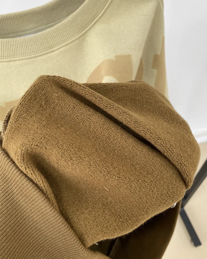 2026 autumn retro style O-Neck sweater plush printed top for women fashionable and versatile pure cotton classic hoodie