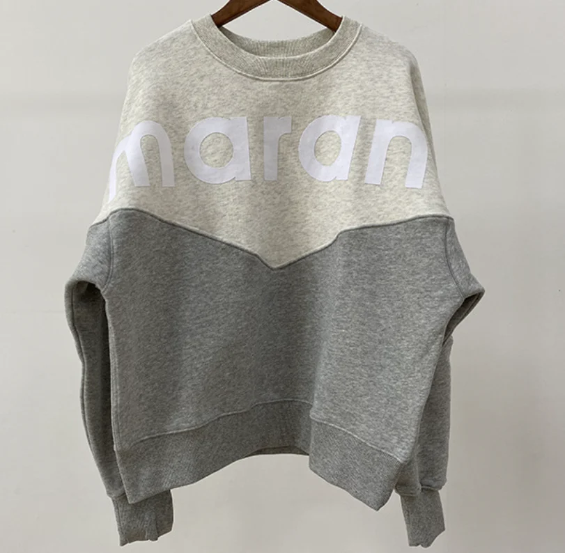 2026 autumn retro style O-Neck sweater plush printed top for women fashionable and versatile pure cotton classic hoodie