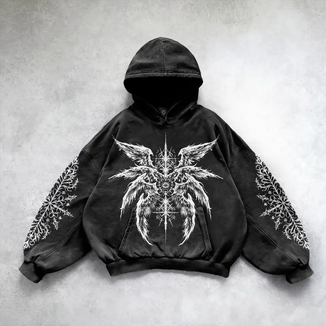 Purple inferno dragon hoodies women oversized new tops vintage goth sweatshirt goth streetwear women gothic y2k clothes