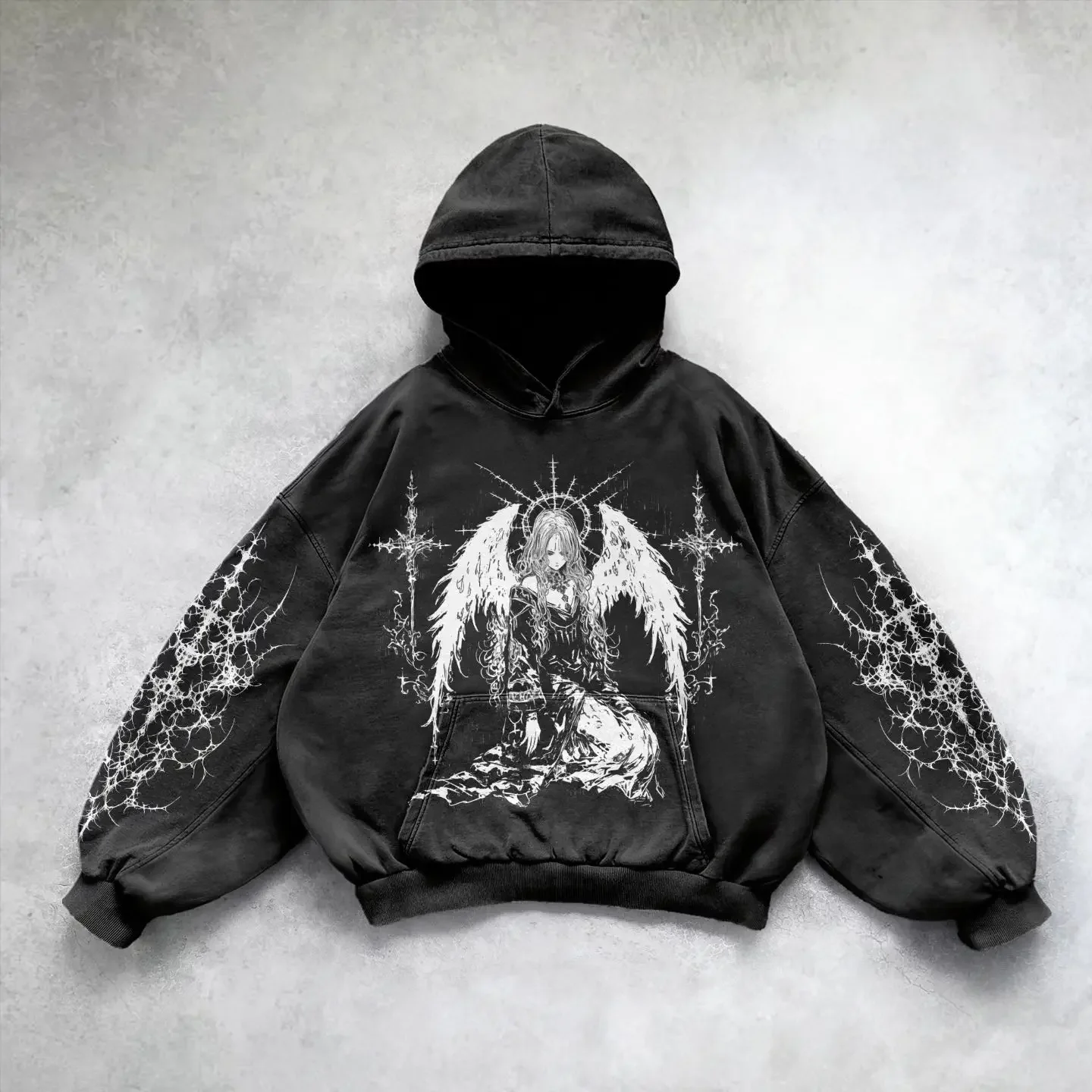 Purple inferno dragon hoodies women oversized new tops vintage goth sweatshirt goth streetwear women gothic y2k clothes