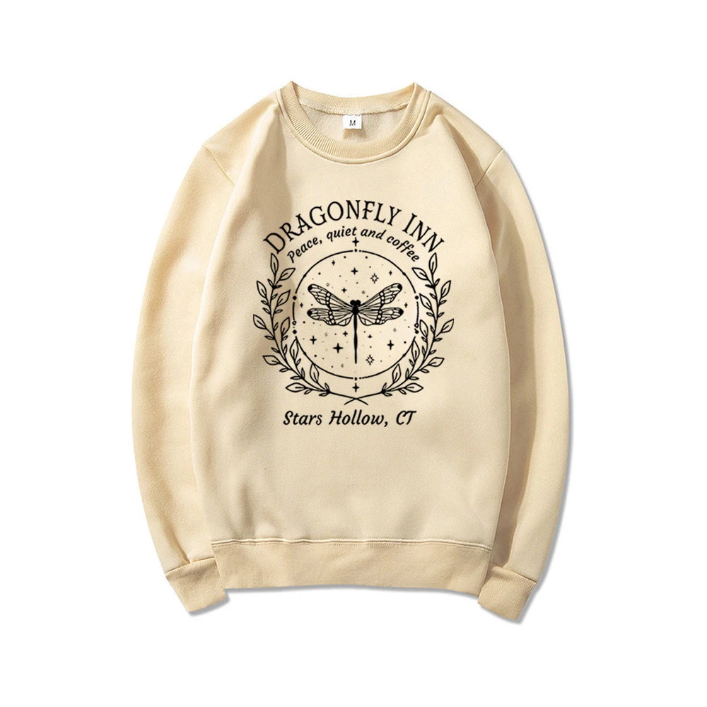 Stars Hallow Sweatshirt Dragonfly Sweater Dragonfly Lover Gifts Vintage Lukes Diner Sweatshirt Women Graphic Hoodies Streetwear