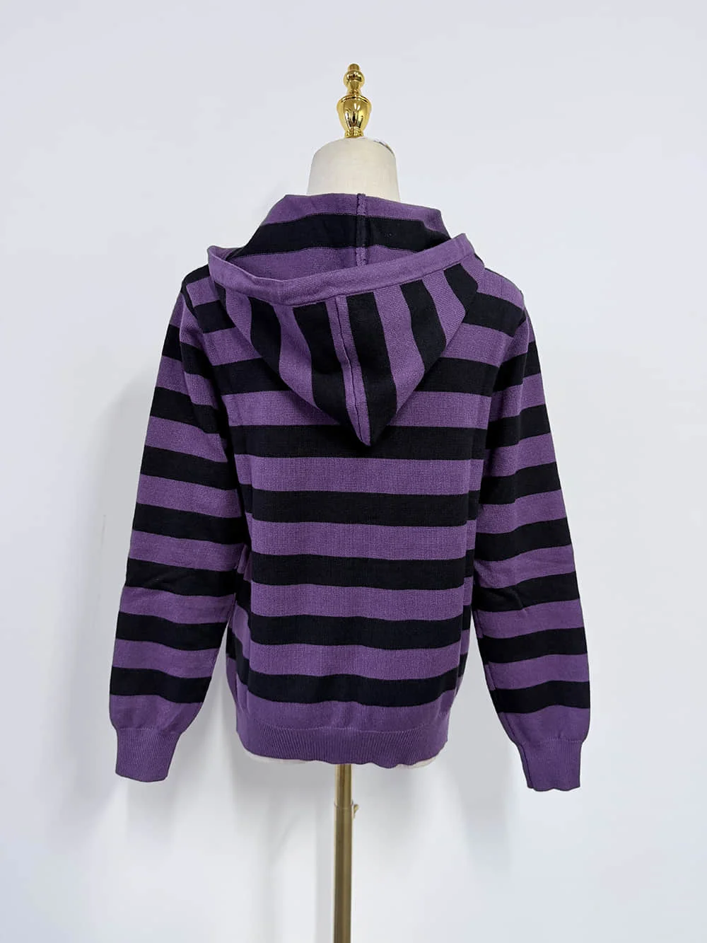 Harajuku Vintage Y2K Women's Hoodie Sexy Slim Fit Chic Casual Striped Cardigan Sweatshirt Grunge Punk Hip Hop Female Streetwear