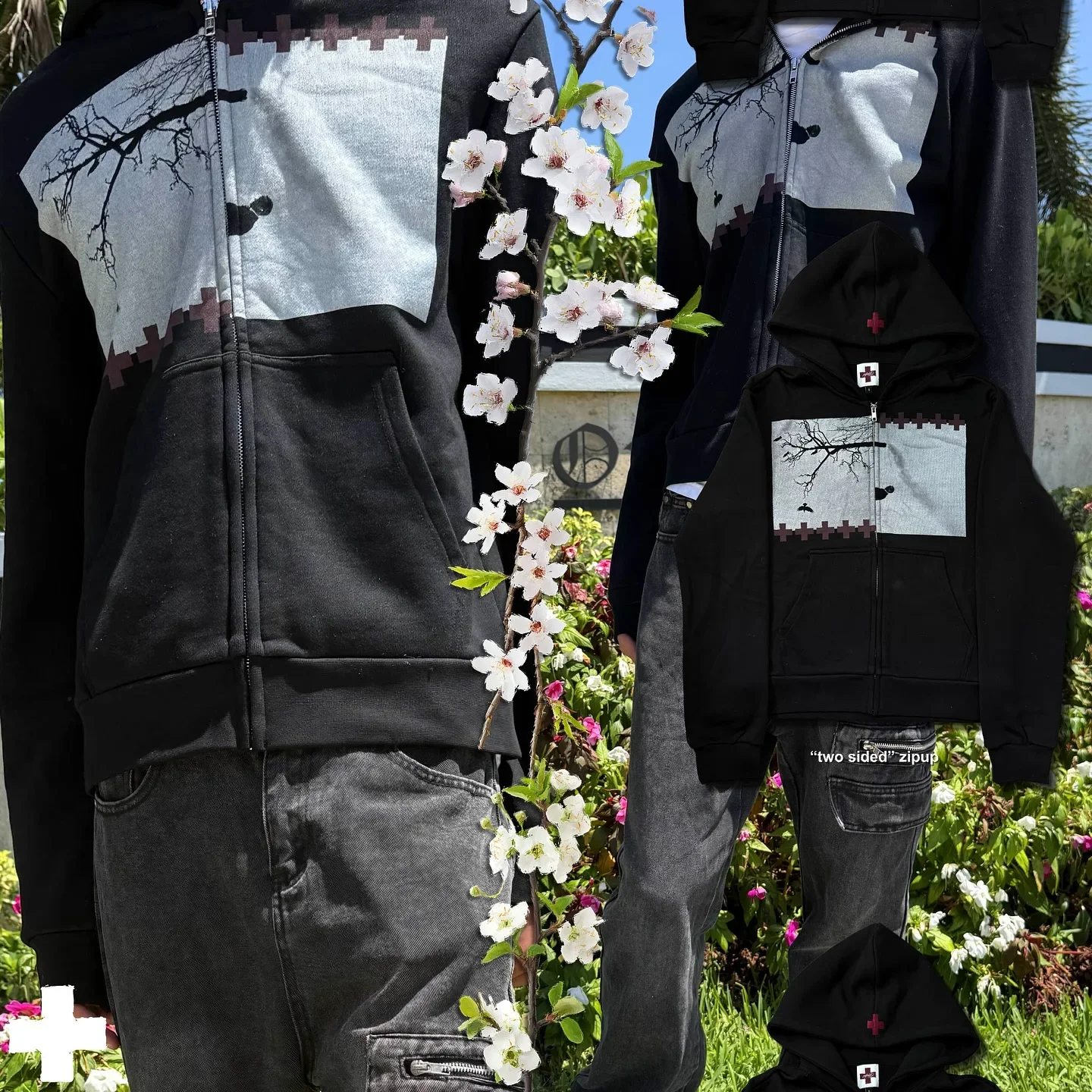 New medical logo print hoodies women streetwear gothic goth y2k tops harajuku oversized sweatshirt zip up hoodie couple clothes