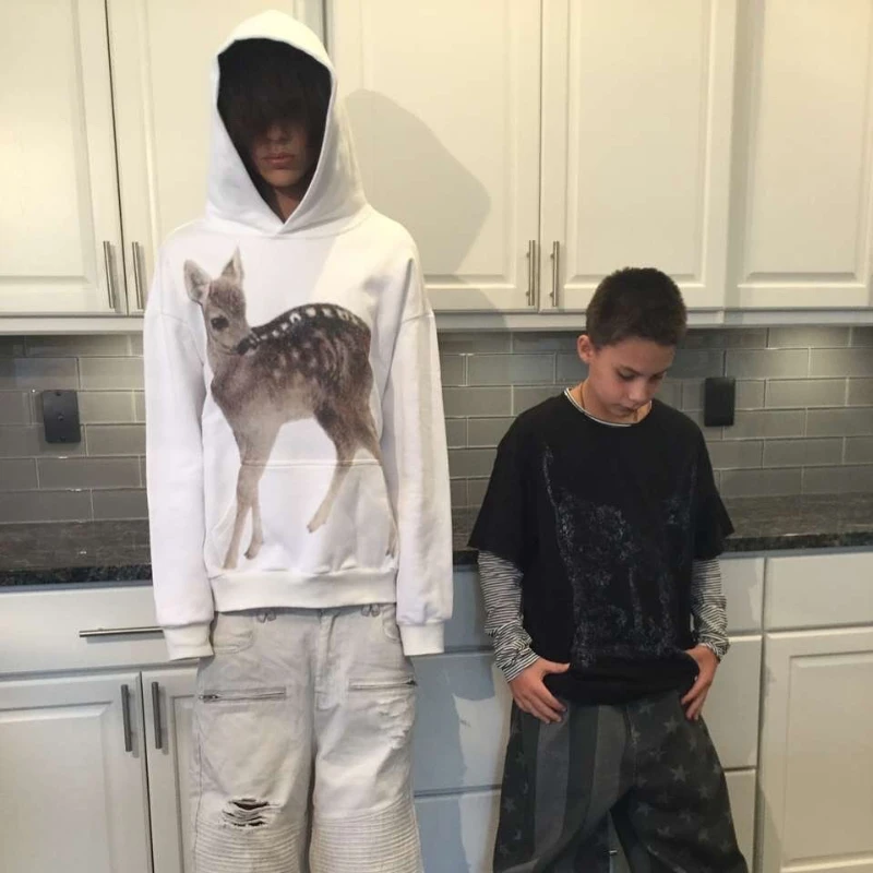 Y2K Vintage Deer Pure White Hoodies Women Fabric Sweatshirt Men Women Fashion Simple Streetwear Unisex Oversized Hoodie Clothing