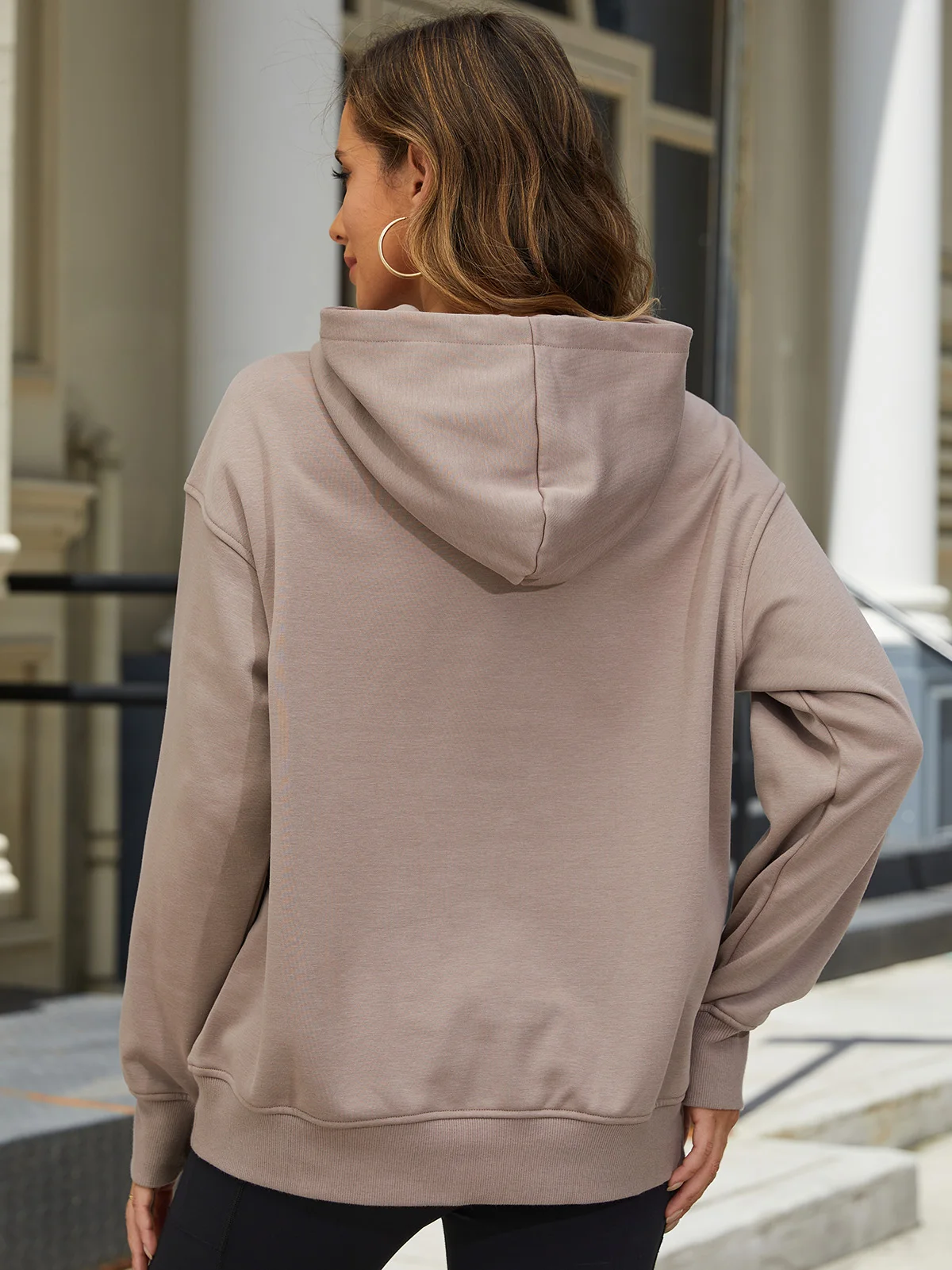 TACVASEN Women‘s Hooded Sweatshirt Fashion Oversize Sweatshirts with Button-up Hooded Fall Winter Warm Fleece Ooudoor Sweatshirt