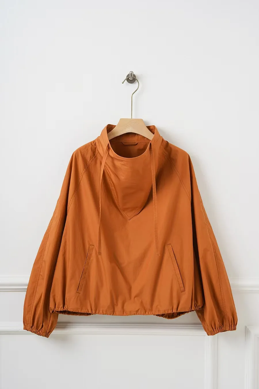 Autumn and Winter New Cotton Orange Casual Sports Long Sleeve Top Women's Hooded Shirt