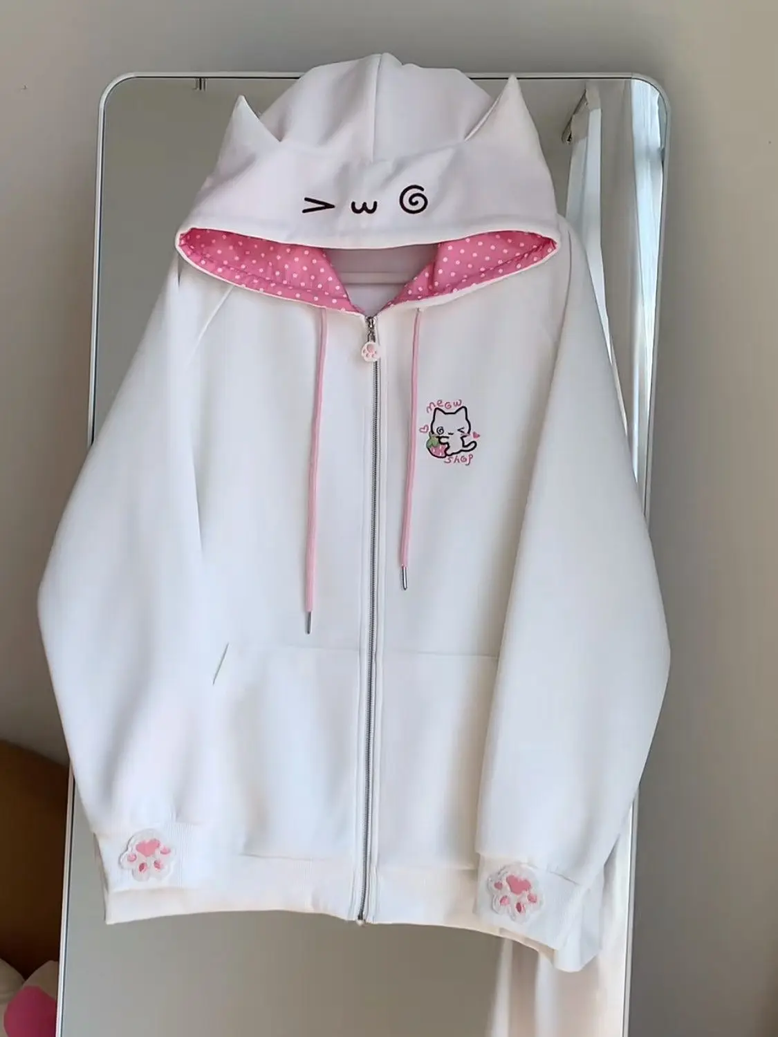 Deeptown Japanese Style Kawaii Hoodies Women Harajuku Sweet Cartoon Hooded Sweatshirt Thin Cutecore Oversize Zipper Cardigan
