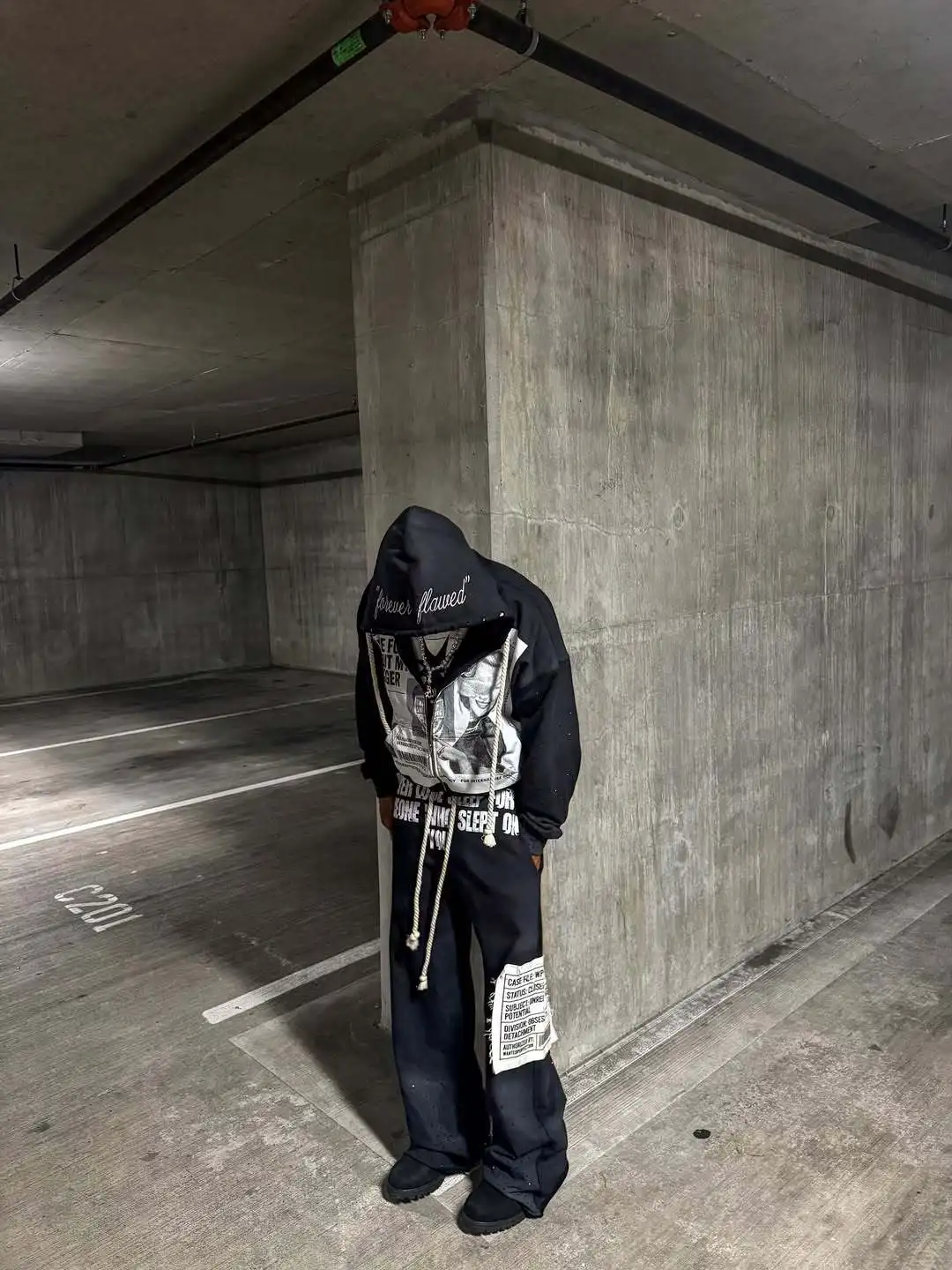 High Street Trendy Street Pants Embroidered Hoodie Design Sense Dark Series Loose Casual Pants Men's and Women's Hoodies Y2K