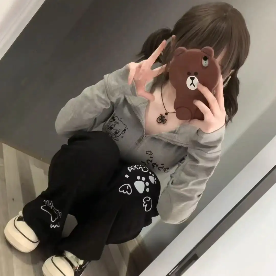 Women Japanese Otaku Anime Long Sleeve T-Shirt Loose Kawaii Casual Top Harajuku Subculture Spring Summer Sweatshirt Tee