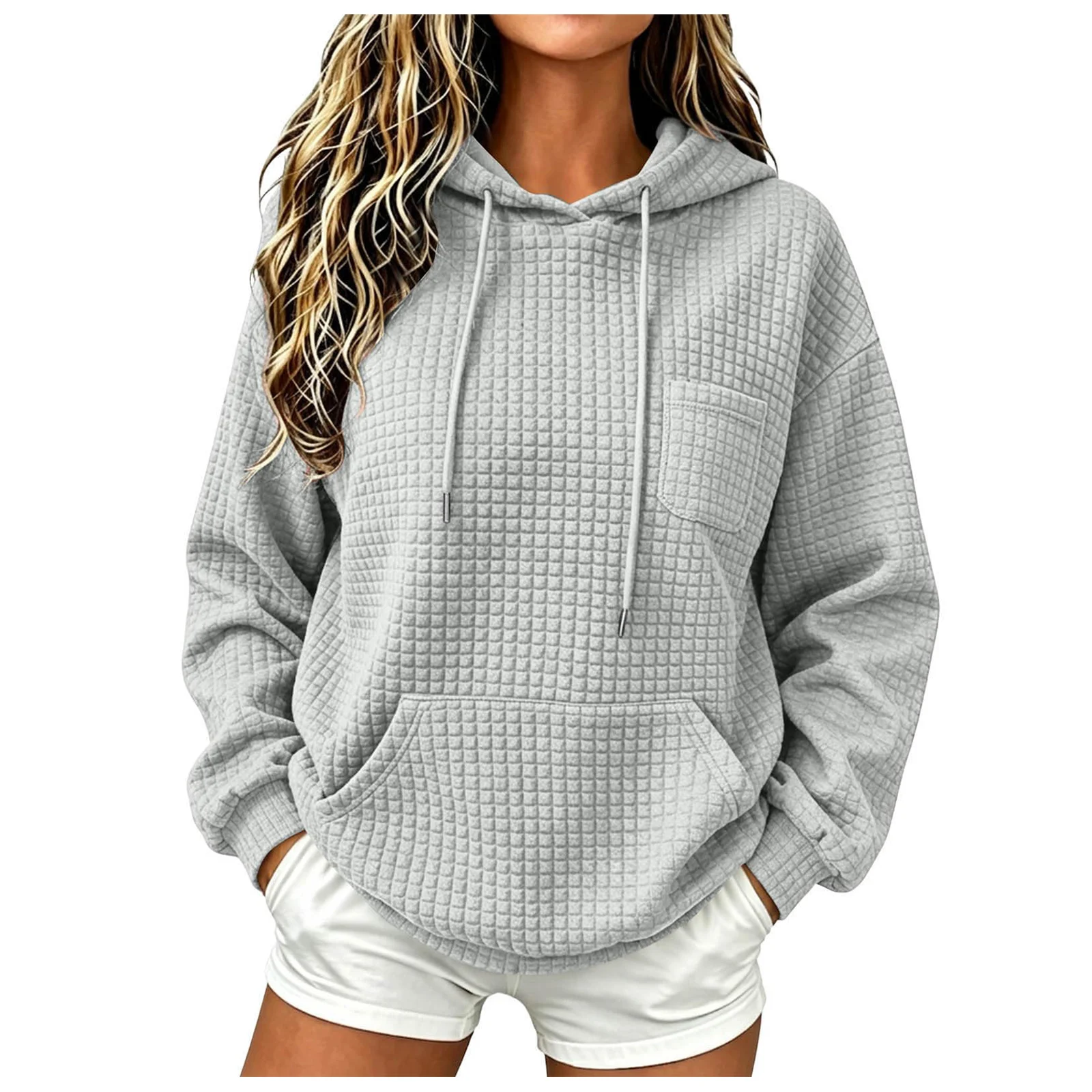 Womens Knit Hoodies Casual Fit Hooded Sweatshirt With Pocket Oversized Hoodies Fall Outfits For Women Womens Full Zip Hoodie