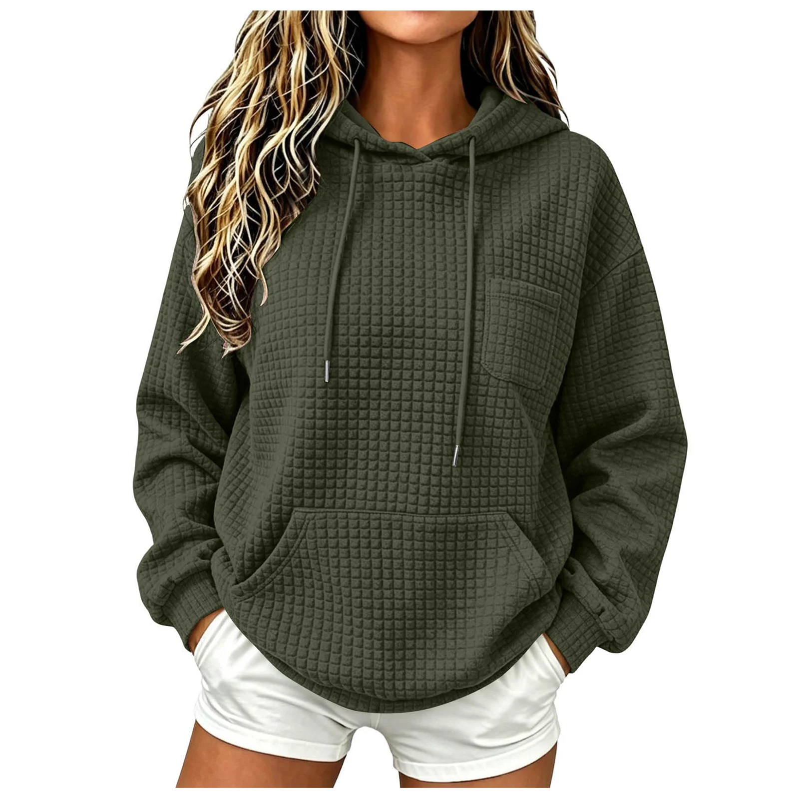 Womens Knit Hoodies Casual Fit Hooded Sweatshirt With Pocket Oversized Hoodies Fall Outfits For Women Womens Full Zip Hoodie