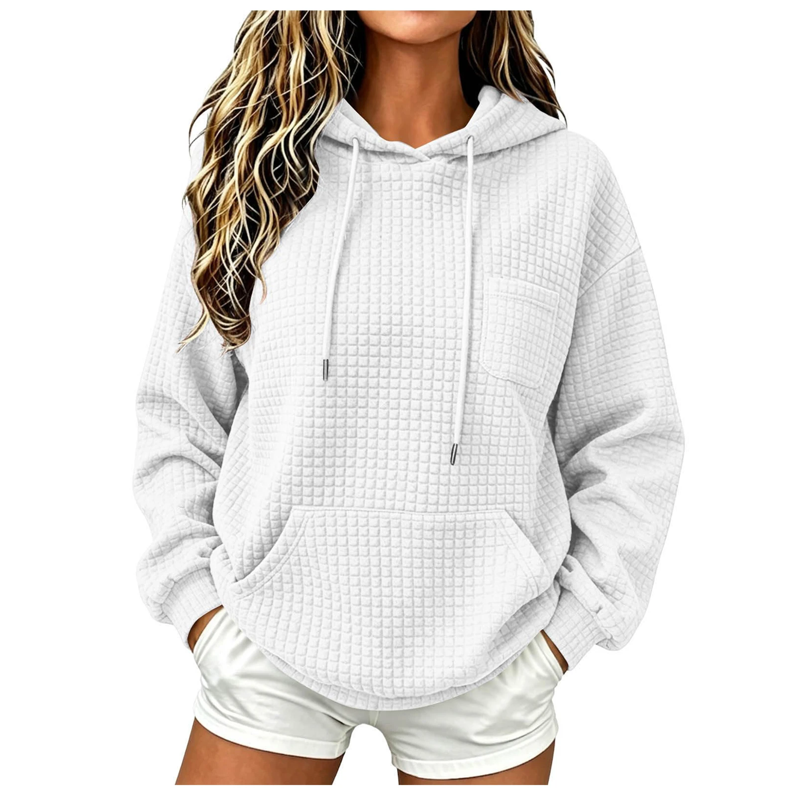 Womens Knit Hoodies Casual Fit Hooded Sweatshirt With Pocket Oversized Hoodies Fall Outfits For Women Womens Full Zip Hoodie